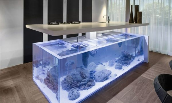 Aquarium Kücheninsel Prekrasan Dizajn Kuhinje S Akvarijem Koji Donosi Ocean
