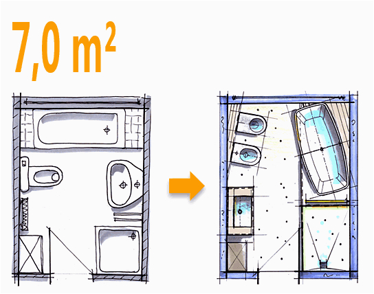 Badezimmer 7 Qm Ideen Badplanung Beispiel 7 Qm Freistehend Badewanne Mit Wc Bidet