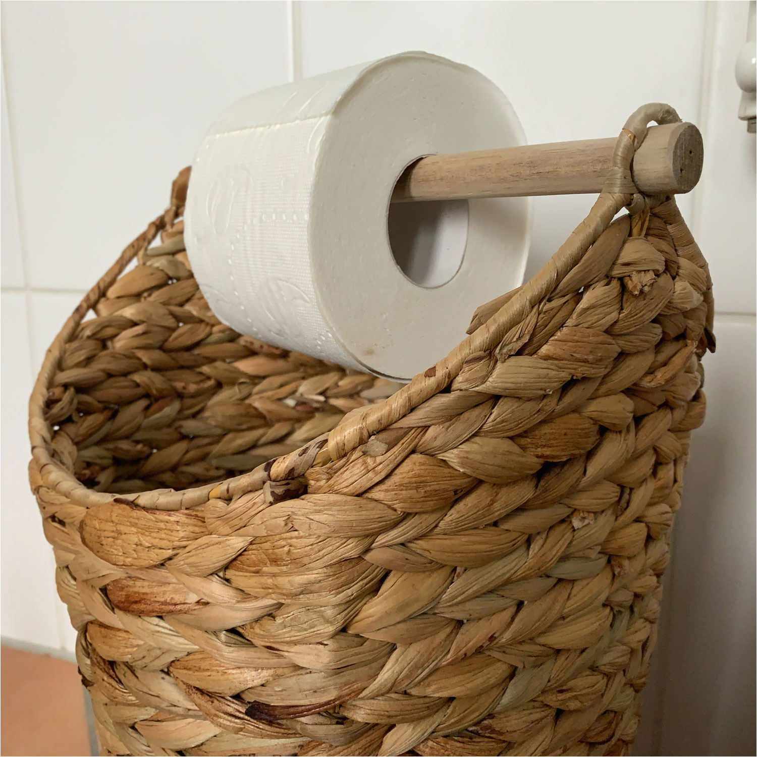 Badezimmer Deko Korb toilettenpapier Ständer Deko Korb Braun Klorollen Halter Rattan Look