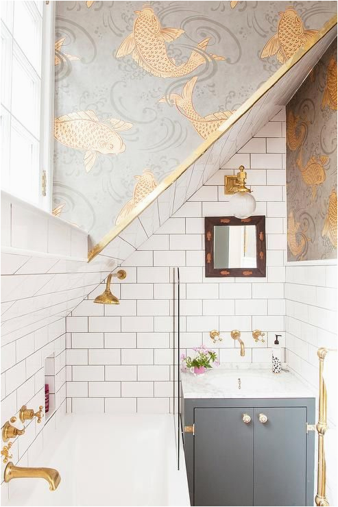 Badezimmer Ideen Gold Gray and Gold Bathroom