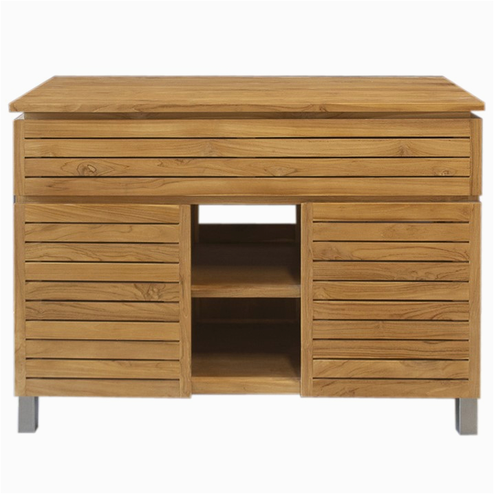 Badezimmerschrank orange Badunterschrank Antonia Aus Teak Massivholz