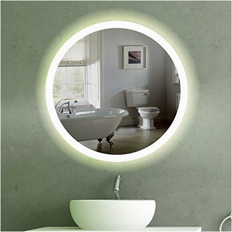 Badezimmerspiegel 60er Jahre 60 Cm Runder Wandspiegel Mit Led Beleuchtung Für Badezimmer