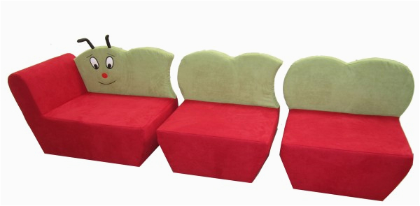 Couch Stoff Hunde Kindersofa Raupe