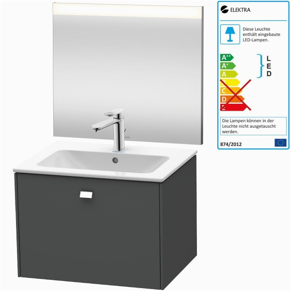 Duravit Badezimmer Schrank Duravit Best Badmöbel Set 630 Mm Spiegel Armatur Waschtisch Inkl Unterschrank Graphit Matt