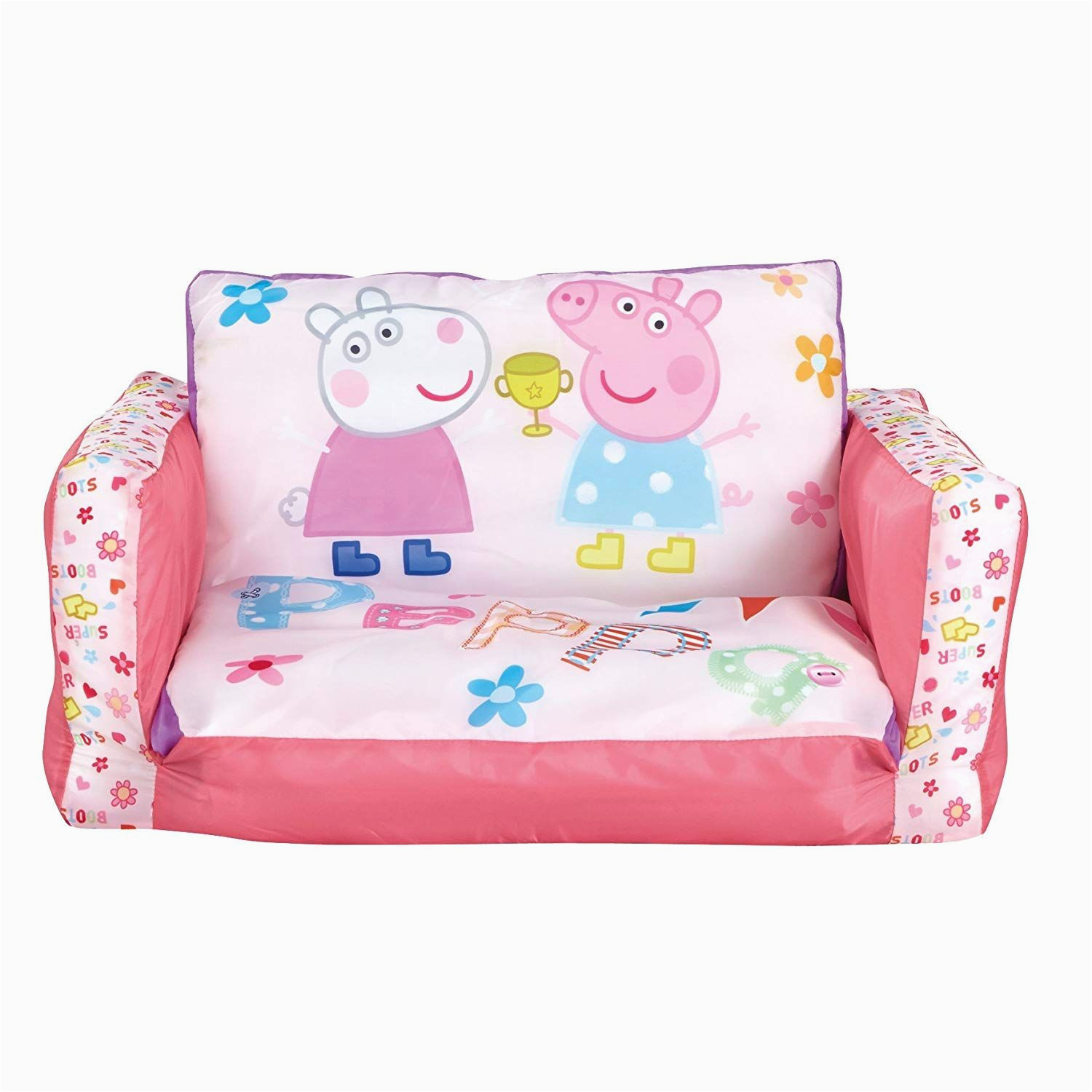 Einzelsofa Peppa Peppa Pig 2 In 1 Aufblasbares sofa Und Liegestuhl Holz