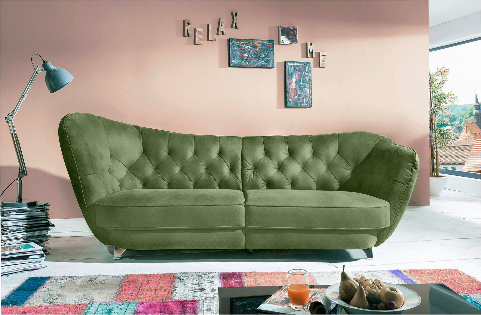 Green sofa Design Mega sofa 2 5 Sitzer