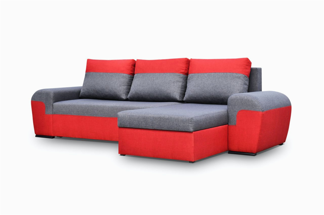 Schlafsofa Rot Ecksofa sofa Paros Mit Schlaffunktion Rot Grau Ottomane Rechts