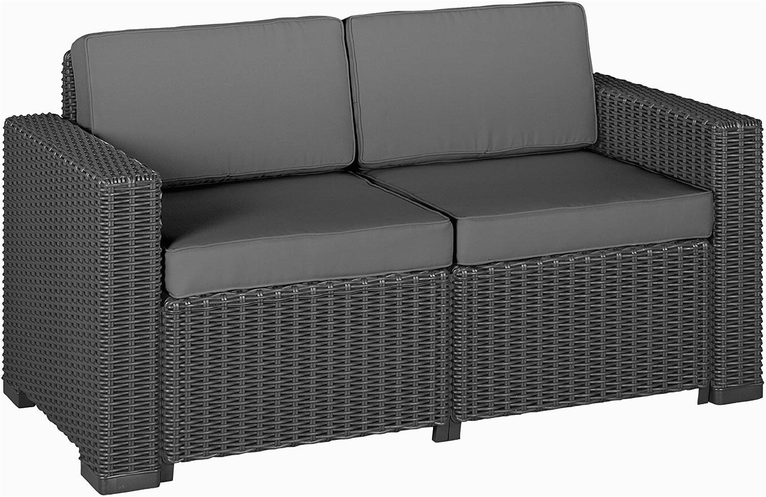 Schlafsofa Unter 100€ Allibert Lounge sofa 2 Sitzer California sofa Rattanoptik Kunststoff Graphit