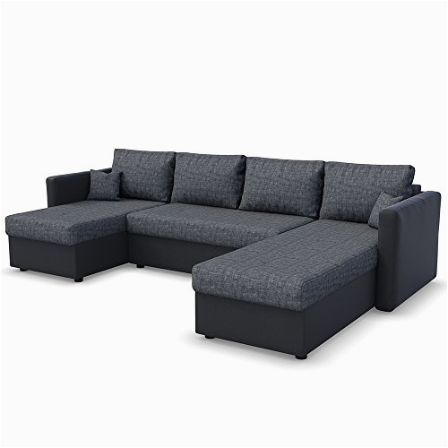 Schlafsofa Xxl Liegefläche Xxl Schlafsofa In Grau Schwarz – Stellmaß 290 X 185 Cm