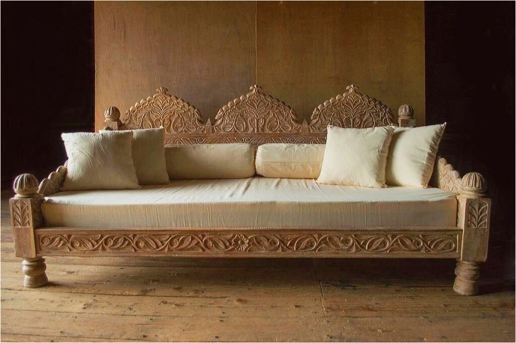 Sofa Design In India Carved Whitewashed Indian Daybed In 2020