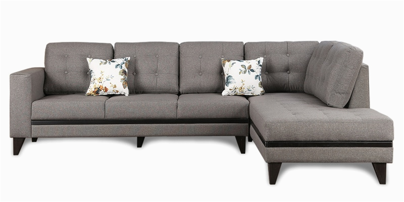 Sofa Design Pepperfry Garcia Lhs Three Seater sofa with Lounger In Grey Colour by Hometown