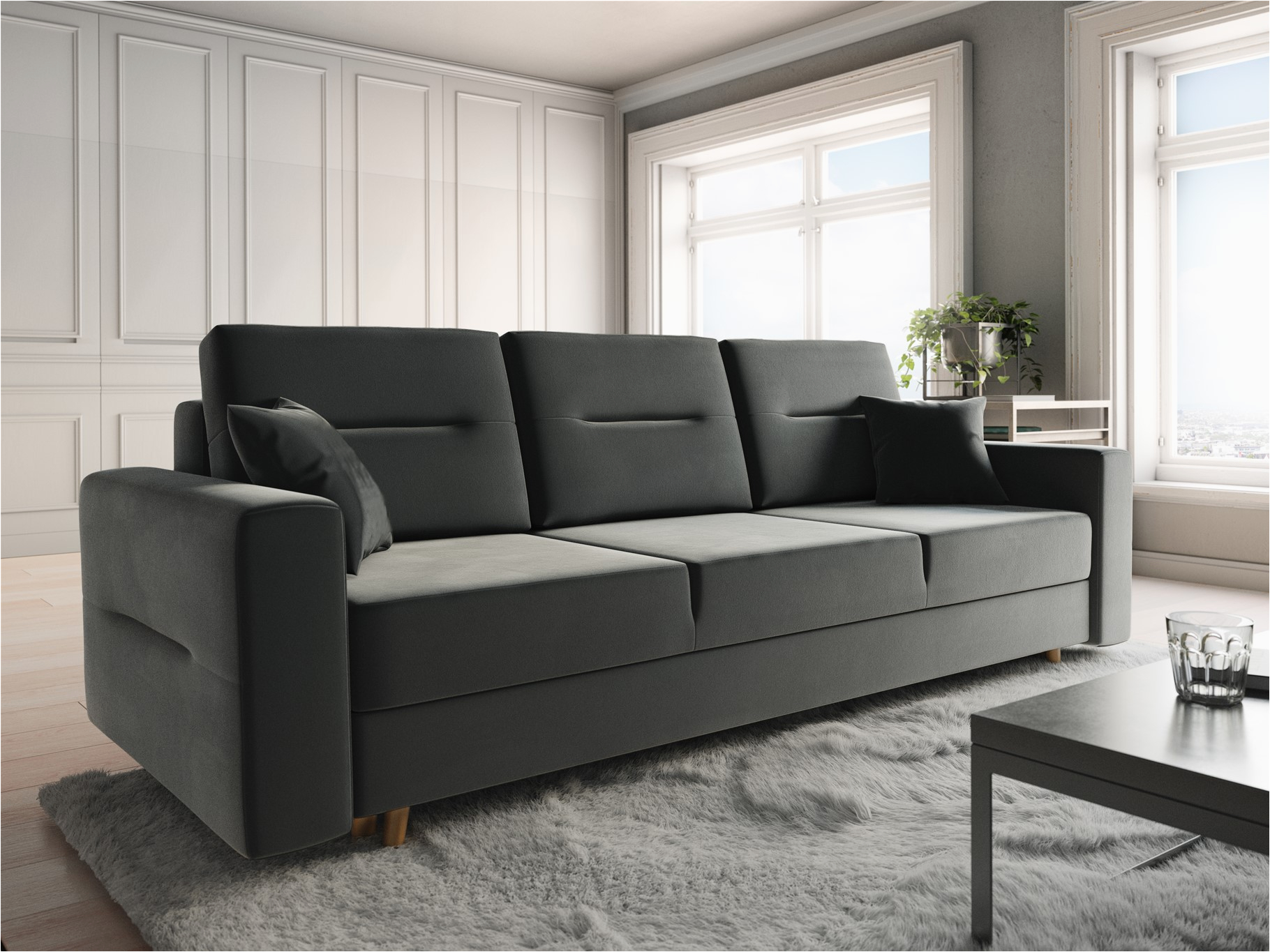 Sofa Konfigurieren sofa 3 Sitzer Belmira Mit Schlaffunktion Grau