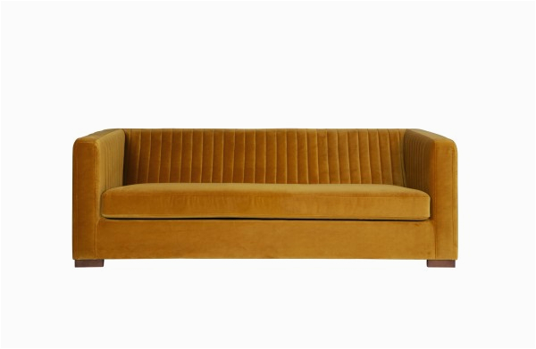 Sofa Stoff Samt sofa 3 Sitzer Samt Stoff Senf Verschiedene Größen