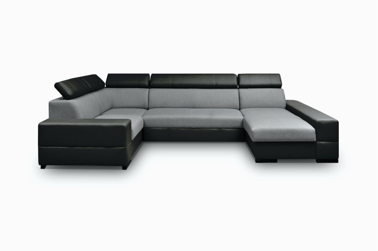 U-form sofa Mit Schlaffunktion Wohnlandschaft U form Alexia Schwarz Grau Ottomane Rechts