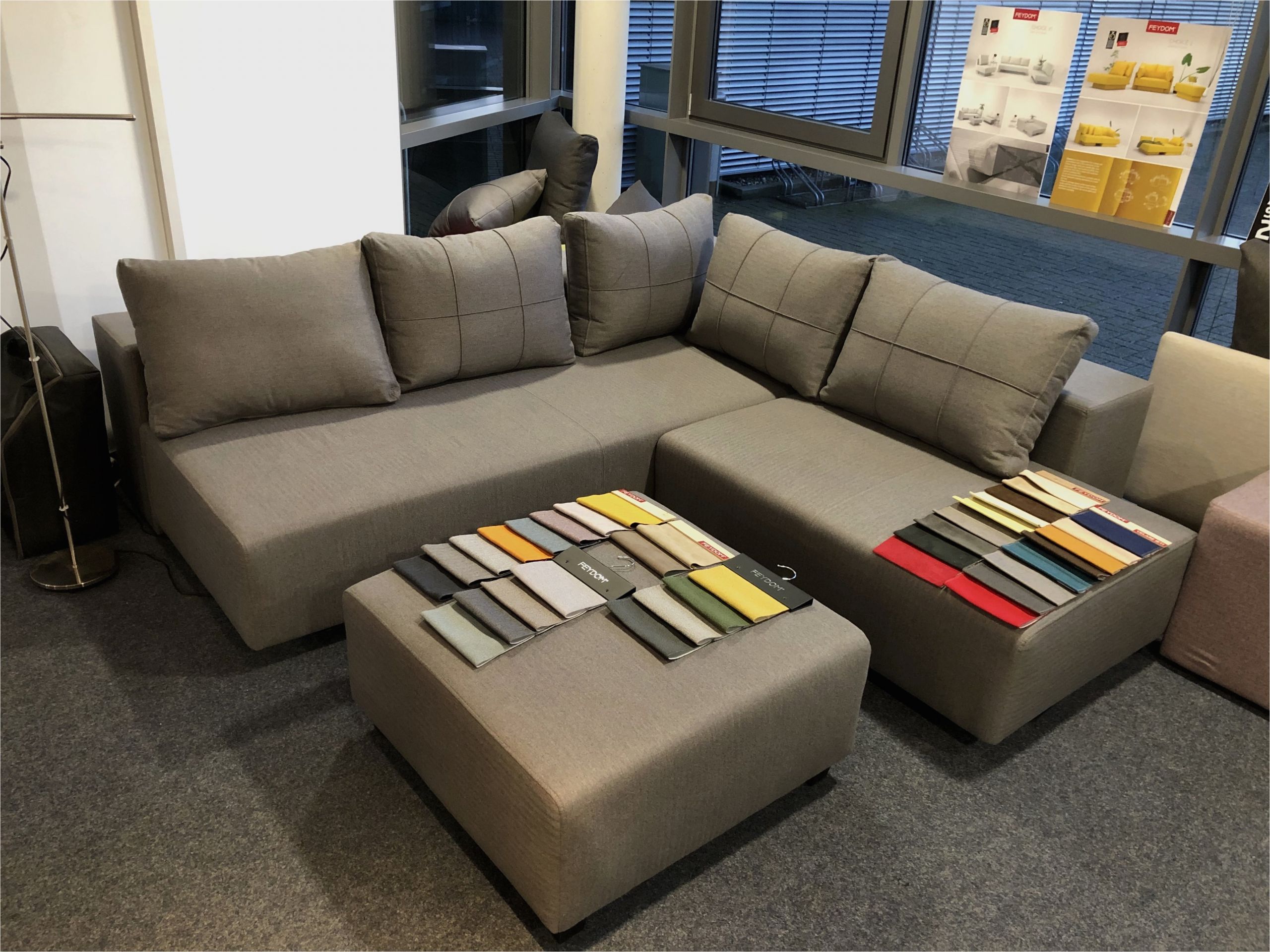 Youtube sofa Design Ausstellungsstück Gemini Z Ecksofa Stauraum Zeno Grau Rechts