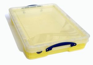 Aufbewahrungsbox Unter Bett Really Useful Box 20 Liter Inkl Deckel Transparent Gelb