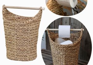 Badezimmer Deko Korb toilettenpapier Ständer Deko Korb Braun Klorollen Halter Rattan Look