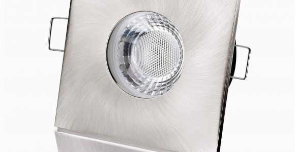 Badezimmer Lampe Ip65 Led Einbaustrahler Flach Ip65 Edelstahl Gebürstet Eckig 5w Dimmbar fora