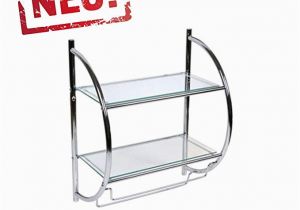 Badezimmer Regal Glas Chrom Dekoratives Badregal Wandregal Glasregal Mit 2 Glasablagen Und 2 Praktischen Handtuchhaltern Chrom Und Glas Hxbxt 54x45x26cm