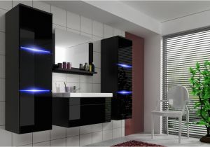 Badezimmer Spiegel Schwarz Badmöbel Set 5 Tlg Schwarz Hochglanz Dream Inkl Waschtisch Inkl Led