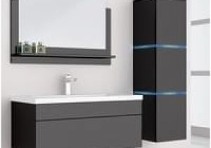 Badezimmerschrank Schwarz Hochglanz Badmöbel Set 5 Tlg Schwarz Hochglanz Dream Inkl Waschtisch Inkl Led