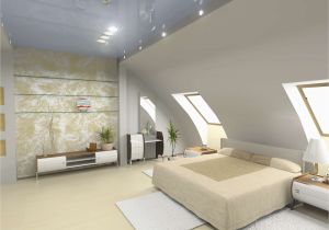 C Schlafzimmer Dachschräge Wand Hinter Bett