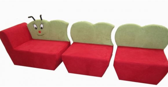 Couch Stoff Hunde Kindersofa Raupe