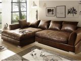 Echtleder sofa L form Big sofa L form Vintage Braun Links Modell Maximus