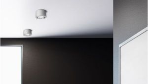 Flache Badezimmer Lampe Flacher Decken Aufbauspot Alu Gebürstet Schwenkbar Rund Mit