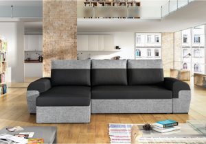 Graues Stoff sofa Reinigen Ecksofa sofa Paros Mit Schlaffunktion Grau Schwarz Ottomane Links