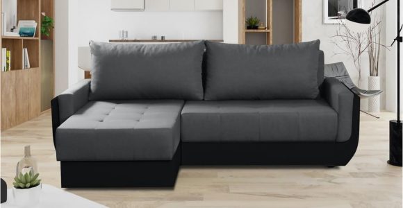 Graues Stoff sofa Reinigen Ecksofa sofa Sania Mit Schlaffunktion Schwarz Grau Ottomane Links