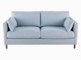 Holz Leinen sofa Ausziehbares 3 Sitzer sofa Gletscherblau