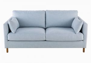 Holz Leinen sofa Ausziehbares 3 Sitzer sofa Gletscherblau