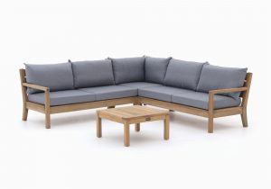 Holz sofa De Schönes Ecklounge Set Aus Teakholz Mit Grauen Loungekissen