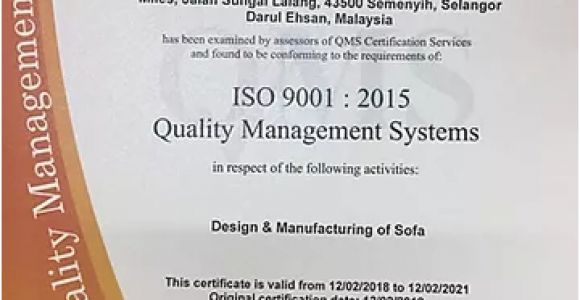 Kenitti sofa Design Quality assurance