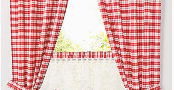 Küche Weiß Pink Necohome Küche Gardine Im Landhausstil 2er Set Tunnelzug Karo Raffrollo Vorhang Mit Raffhalter 2 Vorhänge 2 Raffhalter Rot Weiß 80x120cm
