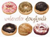 Kuchen Malen Einfach Aquarell Krapfen Clipart Bäckerei Süßigkeiten Clipart