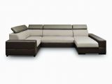 Kunstleder sofa U form Wohnlandschaft U form Alexia Braun Cappuccino Ottomane Rechts