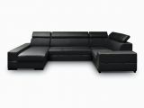 Kunstleder sofa U form Wohnlandschaft U form Alexia Schwarz Schwarz Ottomane Links