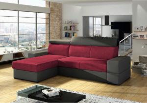 Material Stoff sofa Ecksofa sofa Marios Mit Schlaffunktion Grau Weinrot Ottomane Links