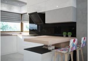 Moderne Küche In U-form Projekt Domu Jednorodzinnego Z Pastelowymi Kolorami Kuchnia