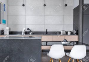 Moderne Küche Schwarz Weiß Fliesen Kuche Grau