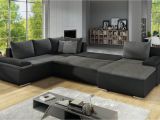 Moderne sofas U form Wohnlandschaft U form Nikos Schwarz Grau Ottomane Rechts