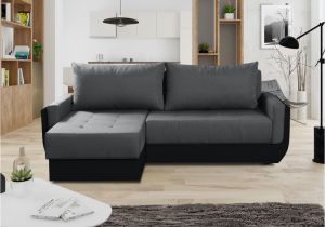 Relax form sofa Ecksofa sofa Sania Mit Schlaffunktion Schwarz Grau Ottomane Links