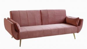 Retro Schlafsofa Retro Schlafsofa Divani 215cm Altrosa Samt Goldene Füße