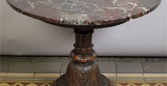 Runder Esstisch Holz 80 Cm Runder Tisch Mit Marmorplatte Epoche Neorenaissance