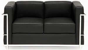 Schlafsofa Einsitzer Le Corbusier Lc2 sofa Zweisitzer Mit Schwarzem Leder