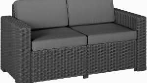 Schlafsofa Unter 100€ Allibert Lounge sofa 2 Sitzer California sofa Rattanoptik Kunststoff Graphit