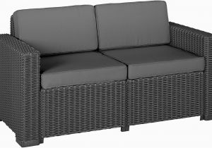 Schlafsofa Unter 100€ Allibert Lounge sofa 2 Sitzer California sofa Rattanoptik Kunststoff Graphit