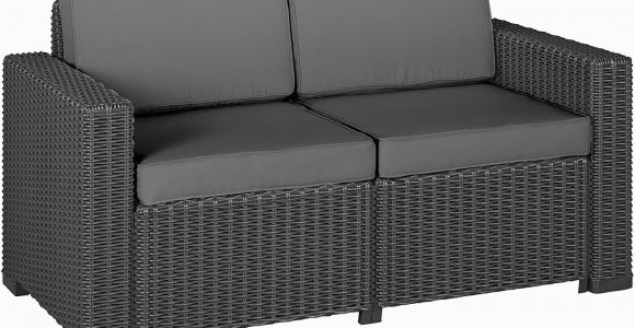 Schlafsofa Unter 100€ Allibert Lounge sofa 2 Sitzer California sofa Rattanoptik Kunststoff Graphit